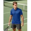 imageMAGCOMSEN 3 Pack Mens Polo Shirts Short Sleeve Athletic Performance Collared Shirt Moisture Wicking Casual Golf PolosBlackDark GrayColor Blue