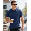 imageMAGCOMSEN 3 Pack Mens Polo Shirts Short Sleeve Athletic Performance Collared Shirt Moisture Wicking Casual Golf PolosBlackDark GrayNavy