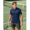 imageMAGCOMSEN 3 Pack Mens Polo Shirts Short Sleeve Athletic Performance Collared Shirt Moisture Wicking Casual Golf PolosBlackDark GrayNavy