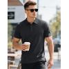 imageMAGCOMSEN 3 Pack Mens Polo Shirts Short Sleeve Athletic Performance Collared Shirt Moisture Wicking Casual Golf PolosBlackDark GrayWhite