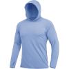 imageMAGCOMSEN Mens Hooded UPF 50 Sun Protection T Shirts Long Sleeve Athletic Fishing Shirts Rash GuardsLight Blue