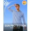 imageMAGCOMSEN Mens Hooded UPF 50 Sun Protection T Shirts Long Sleeve Athletic Fishing Shirts Rash GuardsLight Blue