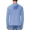 imageMAGCOMSEN Mens Hooded UPF 50 Sun Protection T Shirts Long Sleeve Athletic Fishing Shirts Rash GuardsLight Blue