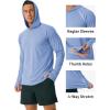 imageMAGCOMSEN Mens Hooded UPF 50 Sun Protection T Shirts Long Sleeve Athletic Fishing Shirts Rash GuardsLight Blue