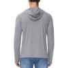 imageMAGCOMSEN Mens Hooded UPF 50 Sun Protection T Shirts Long Sleeve Athletic Fishing Shirts Rash GuardsLight Grey