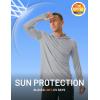 imageMAGCOMSEN Mens Hooded UPF 50 Sun Protection T Shirts Long Sleeve Athletic Fishing Shirts Rash GuardsLight Grey