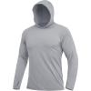 imageMAGCOMSEN Mens Hooded UPF 50 Sun Protection T Shirts Long Sleeve Athletic Fishing Shirts Rash GuardsLight Grey