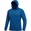 imageMAGCOMSEN Mens Hooded UPF 50 Sun Protection T Shirts Long Sleeve Athletic Fishing Shirts Rash GuardsMiddle Blue