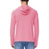 imageMAGCOMSEN Mens Hooded UPF 50 Sun Protection T Shirts Long Sleeve Athletic Fishing Shirts Rash GuardsPink