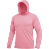 imageMAGCOMSEN Mens Hooded UPF 50 Sun Protection T Shirts Long Sleeve Athletic Fishing Shirts Rash GuardsPink