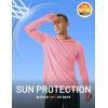 imageMAGCOMSEN Mens Hooded UPF 50 Sun Protection T Shirts Long Sleeve Athletic Fishing Shirts Rash GuardsPink