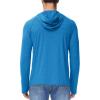 imageMAGCOMSEN Mens Hooded UPF 50 Sun Protection T Shirts Long Sleeve Athletic Fishing Shirts Rash GuardsSea Blue