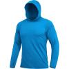imageMAGCOMSEN Mens Hooded UPF 50 Sun Protection T Shirts Long Sleeve Athletic Fishing Shirts Rash GuardsSea Blue