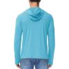 imageMAGCOMSEN Mens Hooded UPF 50 Sun Protection T Shirts Long Sleeve Athletic Fishing Shirts Rash GuardsWater Blue