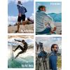 imageMAGCOMSEN Mens Hooded UPF 50 Sun Protection T Shirts Long Sleeve Athletic Fishing Shirts Rash GuardsWater Blue