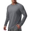 imageMAGCOMSEN Mens Long Sleeve Shirts UPF 50 UV Sun Protection Athletic Shirts for Hiking Running Workout Rash GuardDary Grey
