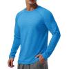imageMAGCOMSEN Mens Long Sleeve Shirts UPF 50 UV Sun Protection Athletic Shirts for Hiking Running Workout Rash GuardSea Blue