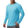 imageMAGCOMSEN Mens Long Sleeve Shirts UPF 50 UV Sun Protection Athletic Shirts for Hiking Running Workout Rash GuardWater Blue