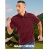 imageMAGCOMSEN Mens Polo Shirts Short Sleeve Collared Performance Dry Fit Breathable Golf Athletic CasualWine Red