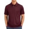 imageMAGCOMSEN Mens Polo Shirts Short Sleeve Collared Performance Dry Fit Breathable Golf Athletic CasualWine Red