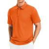 imageMAGCOMSEN Mens Polo Shirts Short Sleeve Golf Quick Dry Collared Moisture Wicking Athletic Performance PolosOrange