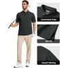 imageMAGCOMSEN Mens Polo Shirts Short Sleeve Moisture Wicking Lightweight Athletic Casual Collared Golf ShirtBlack
