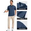 imageMAGCOMSEN Mens Polo Shirts Short Sleeve Moisture Wicking Lightweight Athletic Casual Collared Golf ShirtDark Blue