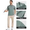 imageMAGCOMSEN Mens Polo Shirts Short Sleeve Moisture Wicking Lightweight Athletic Casual Collared Golf ShirtDark Green