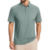 imageMAGCOMSEN Mens Polo Shirts Short Sleeve Moisture Wicking Lightweight Athletic Casual Collared Golf ShirtDark Green