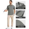 imageMAGCOMSEN Mens Polo Shirts Short Sleeve Moisture Wicking Lightweight Athletic Casual Collared Golf ShirtGrey