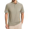 imageMAGCOMSEN Mens Polo Shirts Short Sleeve Moisture Wicking Lightweight Athletic Casual Collared Golf ShirtKhaki