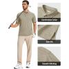 imageMAGCOMSEN Mens Polo Shirts Short Sleeve Moisture Wicking Lightweight Athletic Casual Collared Golf ShirtKhaki