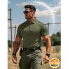imageMAGCOMSEN Mens Polo Shirts Short Sleeve Quick Dry Performance Tactical Shirt UPF 50 Work Golf Polos Collared ShirtsArmy Green