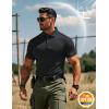 imageMAGCOMSEN Mens Polo Shirts Short Sleeve Quick Dry Performance Tactical Shirt UPF 50 Work Golf Polos Collared ShirtsBlack