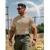 imageMAGCOMSEN Mens Polo Shirts Short Sleeve Quick Dry Performance Tactical Shirt UPF 50 Work Golf Polos Collared ShirtsKhaki