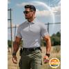 imageMAGCOMSEN Mens Polo Shirts Short Sleeve Quick Dry Performance Tactical Shirt UPF 50 Work Golf Polos Collared ShirtsLight Grey