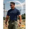 imageMAGCOMSEN Mens Polo Shirts Short Sleeve Quick Dry Performance Tactical Shirt UPF 50 Work Golf Polos Collared ShirtsNavy