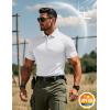 imageMAGCOMSEN Mens Polo Shirts Short Sleeve Quick Dry Performance Tactical Shirt UPF 50 Work Golf Polos Collared ShirtsWhite