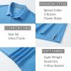 imageMAGCOMSEN Mens Polo Shirts Short Sleeve Striped Golf Polos Dry Fit Casual Performance Collared ShirtPk Blue