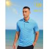 imageMAGCOMSEN Mens Polo Shirts Short Sleeve Striped Golf Polos Dry Fit Casual Performance Collared ShirtPk Blue