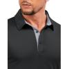 imageMAGCOMSEN Mens Polo Shirts Short Sleeve UPF 50 Dry Fit Performance Golf Shirts Casual Athletic Collared ShirtBlack
