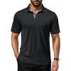 imageMAGCOMSEN Mens Polo Shirts Short Sleeve UPF 50 Dry Fit Performance Golf Shirts Casual Athletic Collared ShirtBlack