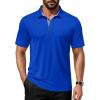 imageMAGCOMSEN Mens Polo Shirts Short Sleeve UPF 50 Dry Fit Performance Golf Shirts Casual Athletic Collared ShirtColor Blue