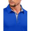 imageMAGCOMSEN Mens Polo Shirts Short Sleeve UPF 50 Dry Fit Performance Golf Shirts Casual Athletic Collared ShirtColor Blue