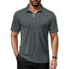 imageMAGCOMSEN Mens Polo Shirts Short Sleeve UPF 50 Dry Fit Performance Golf Shirts Casual Athletic Collared ShirtDark Grey