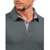 imageMAGCOMSEN Mens Polo Shirts Short Sleeve UPF 50 Dry Fit Performance Golf Shirts Casual Athletic Collared ShirtDark Grey