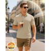 imageMAGCOMSEN Mens Polo Shirts Short Sleeve UPF 50 Dry Fit Performance Golf Shirts Casual Athletic Collared ShirtKhaki