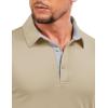 imageMAGCOMSEN Mens Polo Shirts Short Sleeve UPF 50 Dry Fit Performance Golf Shirts Casual Athletic Collared ShirtKhaki