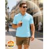 imageMAGCOMSEN Mens Polo Shirts Short Sleeve UPF 50 Dry Fit Performance Golf Shirts Casual Athletic Collared ShirtLight Sky Blue