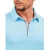 imageMAGCOMSEN Mens Polo Shirts Short Sleeve UPF 50 Dry Fit Performance Golf Shirts Casual Athletic Collared ShirtLight Sky Blue